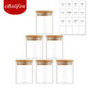 Kit 6 Potes Para Alimentos Com Tampa Bambu 200ML