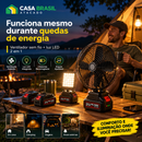 Ventilador Portátil PowerWind 8 – Recarregável com 2 Baterias e Luz LED