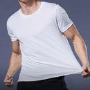 Camiseta Masculina em Seda Gelo de Secagem Rápida Respirável