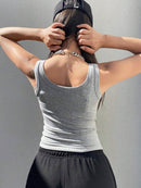 Camiseta Regata Feminina Básica de Malha de Verão