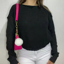 Cropped Feminino Fang com Manga Longa para Inverno