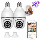 Kit de Câmeras Wi-Fi IP Sem Fio 360° com Encaixe de Lâmpada com Visão Noturna