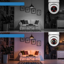 Kit de Câmeras Wi-Fi IP Sem Fio 360° com Encaixe de Lâmpada com Visão Noturna