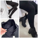 Meia-Calça Térmica de Inverno Flanelada com Pé e Cintura Alta