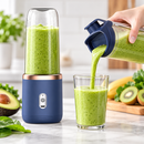 Mini Liquidificador Portátil Recarregável com 2 Copos 400ml e 6 Lâminas