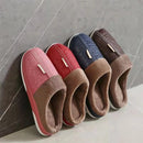Pantufa Masculina de Couro Impermeável Antiderrapante para Inverno