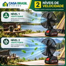 Ventilador Portátil PowerWind 8 – Recarregável com 2 Baterias e Luz LED