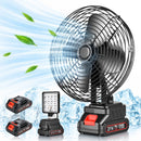 Ventilador Portátil PowerWind 8 – Recarregável com 2 Baterias e Luz LED