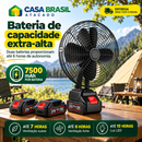 Ventilador Portátil PowerWind 8 – Recarregável com 2 Baterias e Luz LED