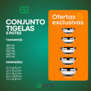 Kit Conjunto De Potes 5 Peças - Vidro Resistente